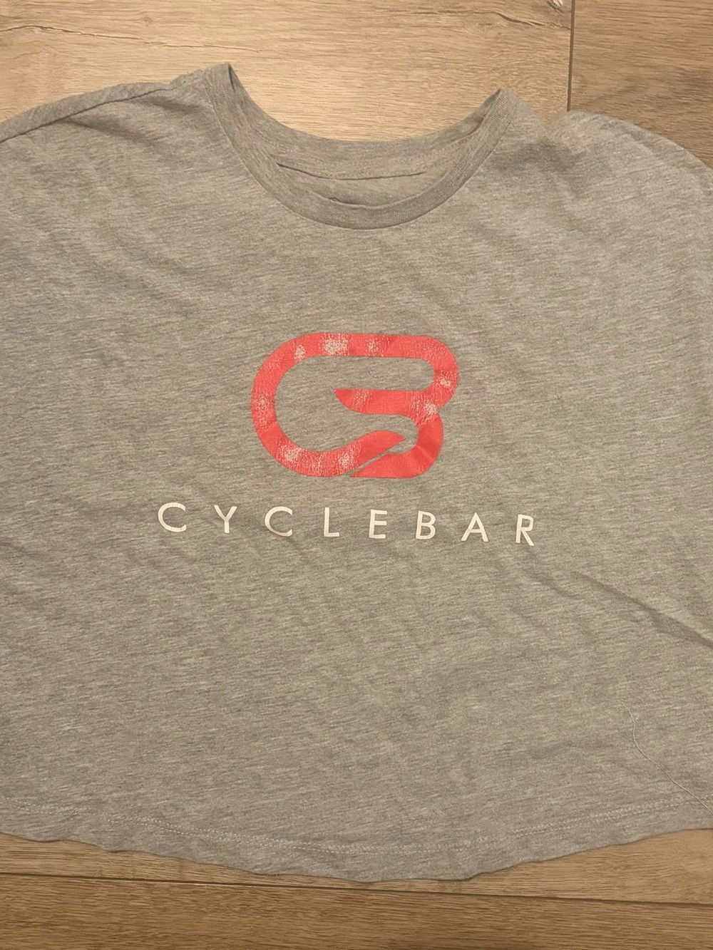 Cyclebar Gray Short-Sleeve Tee with Coral Logo